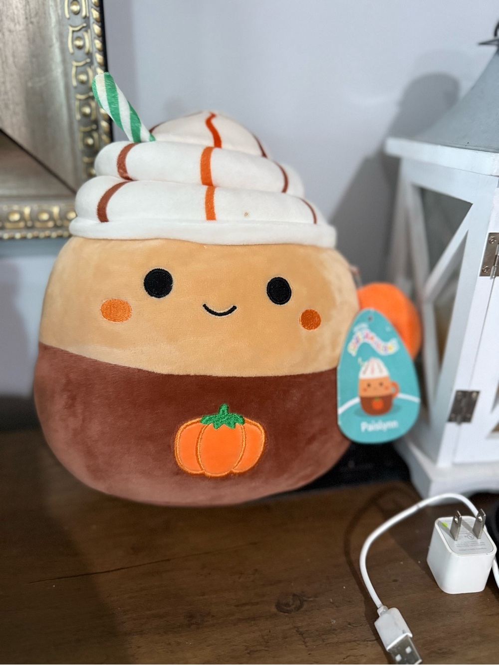 Squishmallow Pumpkin Spice Latte FallPlush in Brown, Cream & Orange